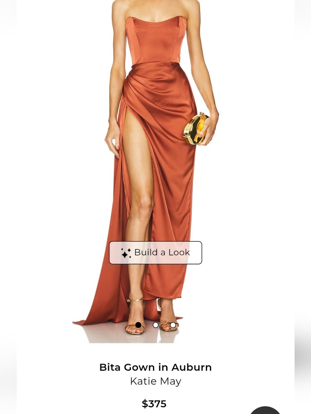 Katie May Satin Maxi Dress  in Auburn